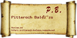 Pittersch Balázs névjegykártya